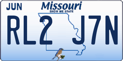 MO license plate RL2J7N