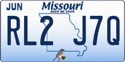 MO license plate RL2J7Q
