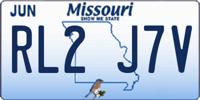 MO license plate RL2J7V