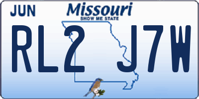 MO license plate RL2J7W