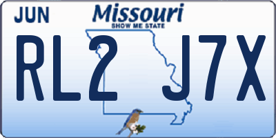 MO license plate RL2J7X