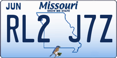 MO license plate RL2J7Z