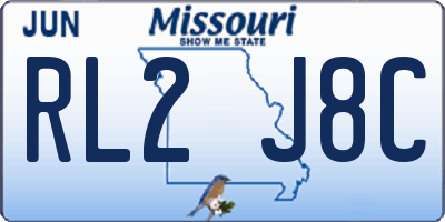 MO license plate RL2J8C