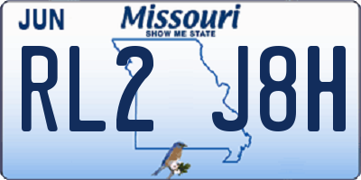 MO license plate RL2J8H