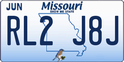 MO license plate RL2J8J