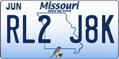 MO license plate RL2J8K