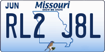 MO license plate RL2J8L