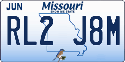 MO license plate RL2J8M