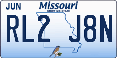 MO license plate RL2J8N