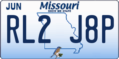 MO license plate RL2J8P