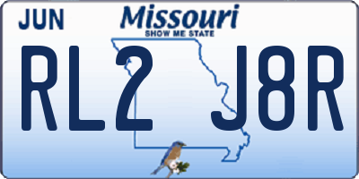 MO license plate RL2J8R