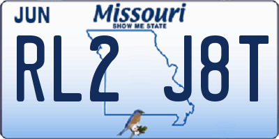 MO license plate RL2J8T