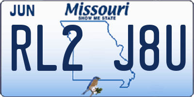 MO license plate RL2J8U