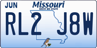 MO license plate RL2J8W