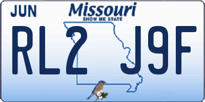 MO license plate RL2J9F