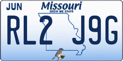 MO license plate RL2J9G