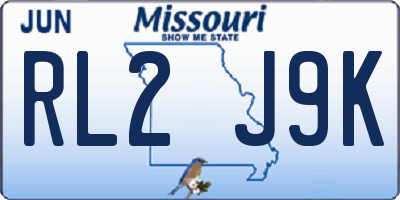 MO license plate RL2J9K