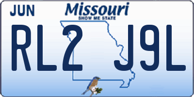MO license plate RL2J9L