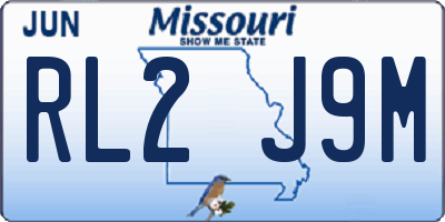 MO license plate RL2J9M
