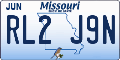 MO license plate RL2J9N