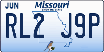 MO license plate RL2J9P