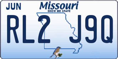 MO license plate RL2J9Q
