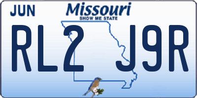 MO license plate RL2J9R