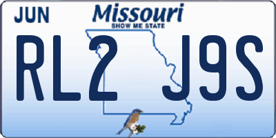 MO license plate RL2J9S