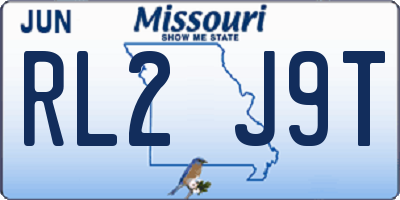 MO license plate RL2J9T