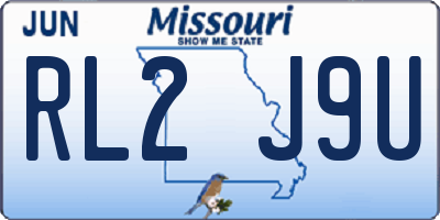 MO license plate RL2J9U