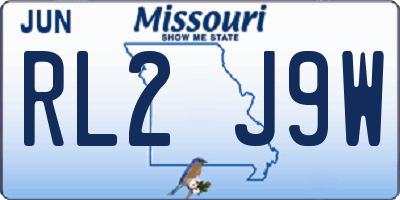 MO license plate RL2J9W