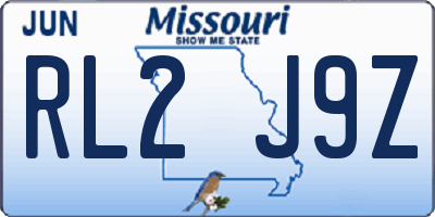 MO license plate RL2J9Z