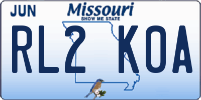 MO license plate RL2K0A