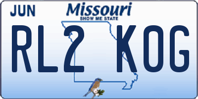 MO license plate RL2K0G