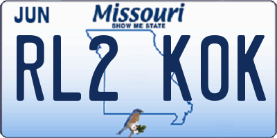 MO license plate RL2K0K
