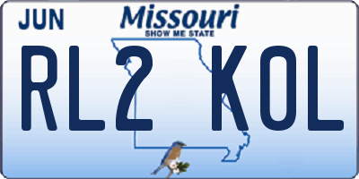 MO license plate RL2K0L