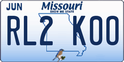 MO license plate RL2K0O