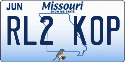 MO license plate RL2K0P
