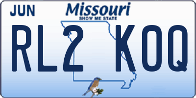 MO license plate RL2K0Q
