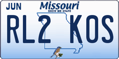 MO license plate RL2K0S