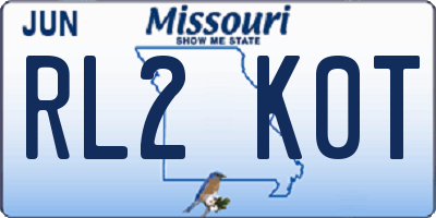 MO license plate RL2K0T