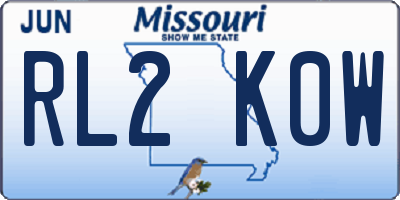 MO license plate RL2K0W