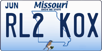 MO license plate RL2K0X