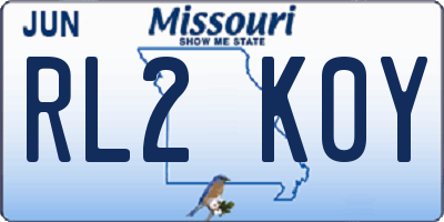 MO license plate RL2K0Y