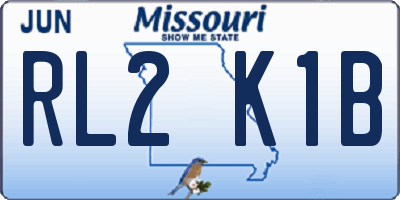 MO license plate RL2K1B