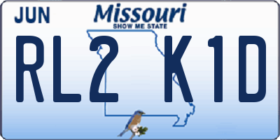 MO license plate RL2K1D