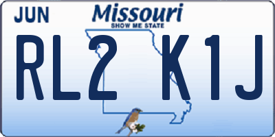 MO license plate RL2K1J