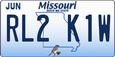 MO license plate RL2K1W