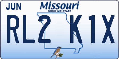 MO license plate RL2K1X