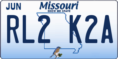 MO license plate RL2K2A